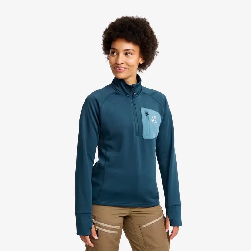 RevolutionRace Evolution Half-zip Stretch Fleece Dame Moonlit Ocean
