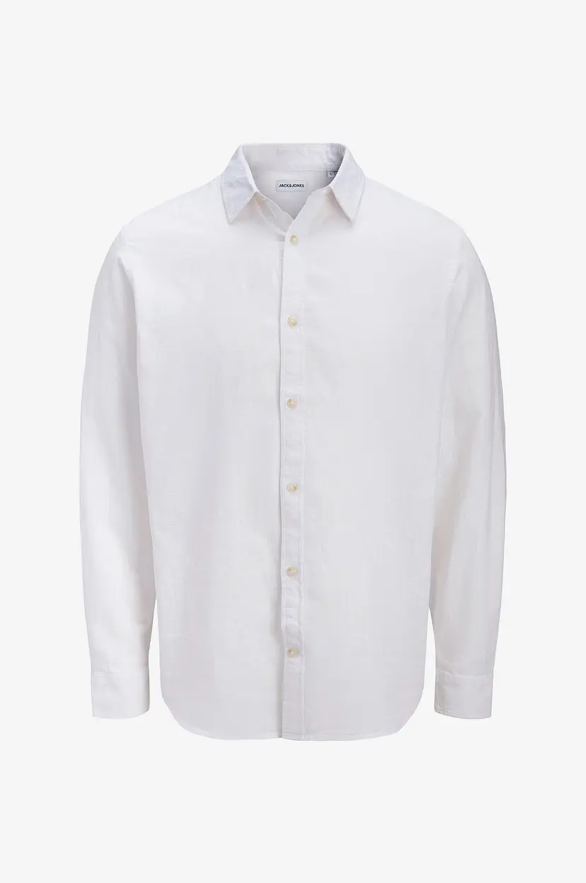 Jack & Jones Skjorte jjeSummer Linen Blend Shirt L/S SN - Hvit
