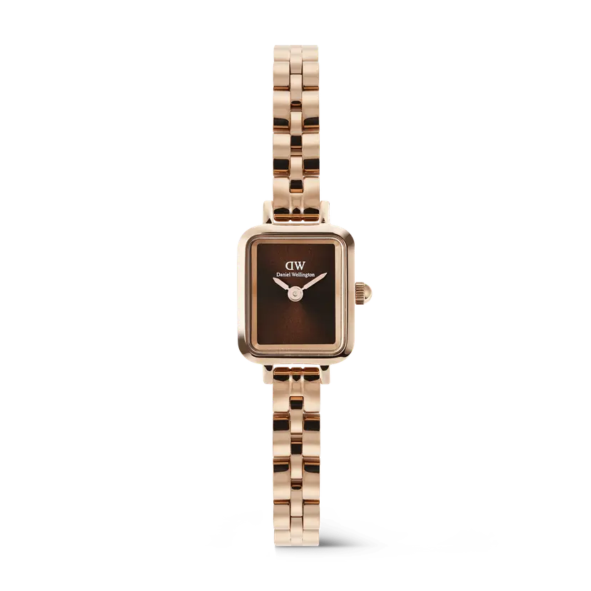 Daniel Wellington Rose Gold 15.4x18.2mm Watch Quadro Mini Arch 3-link Amber Sunray | DW