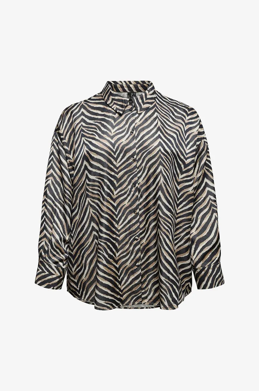 Vero Moda Curve Skjorte vmcVina Sonya LS Shirt Wvn GA Cur - Svart