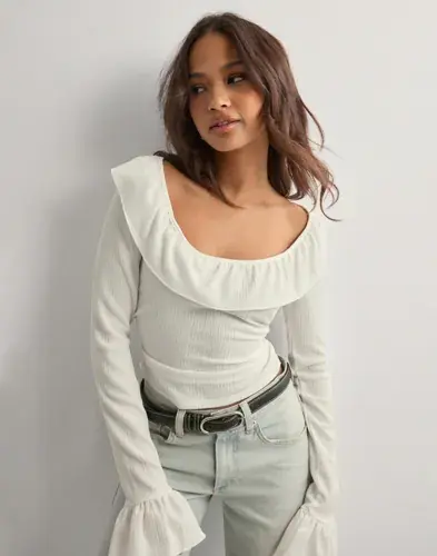 Nelly Nelly - Hvit - Stunning Frill Blouse Top
