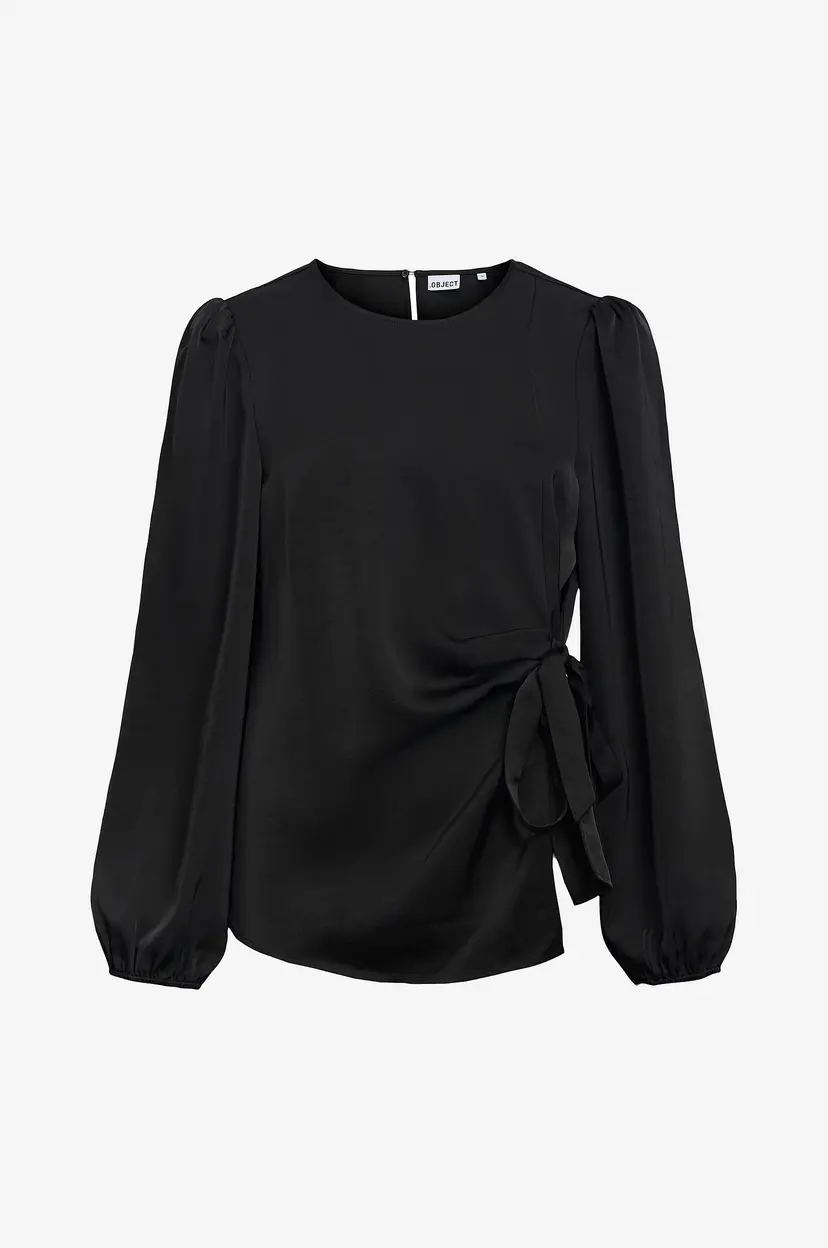 Object Collectors Item Bluse Objchilli L/S Re O-Neck Top - Svart