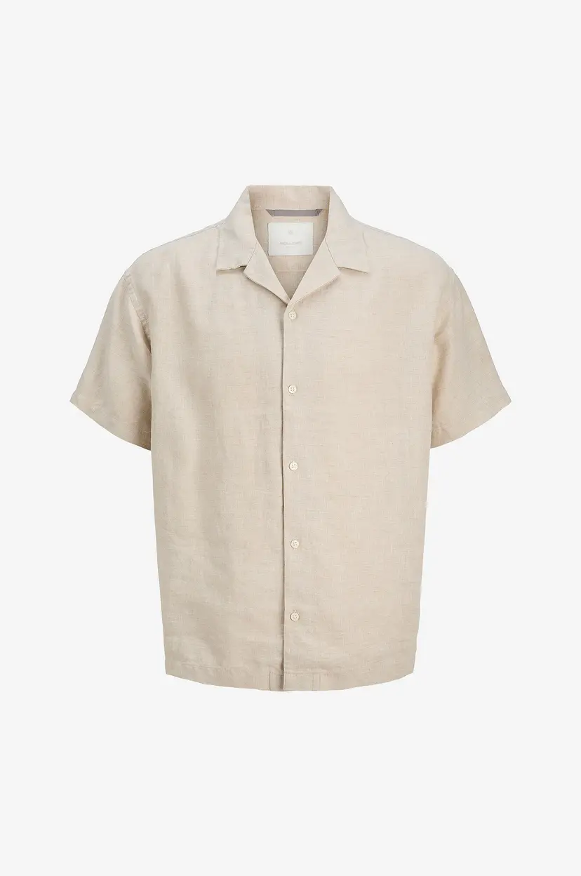Jack & Jones Linskjorte jprcClawrence Linen Resort S/S - Natur