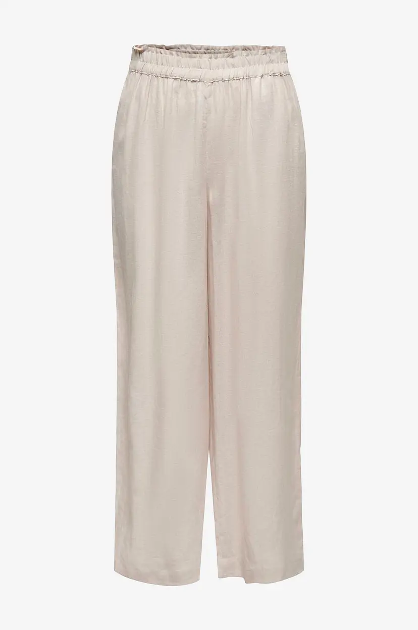 ONLY Bukser onlTokyo HW Linen Blend St Pant - Beige