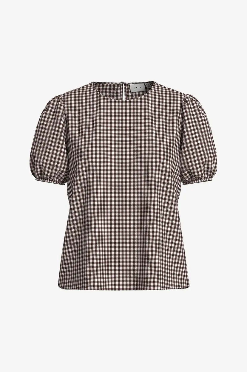 Vila Bluse viTerni O-neck S/S - Brun