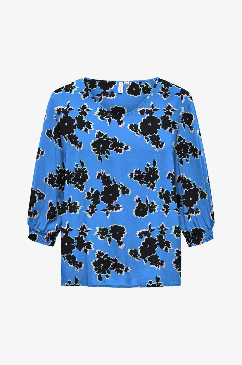 Only Carmakoma Bluse carNova Life 3/4 Smock Top - Blå