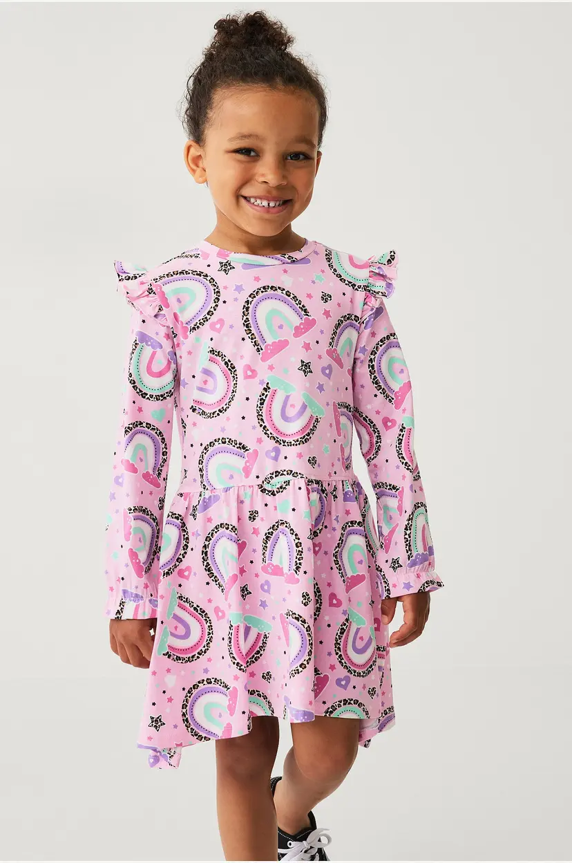 Ellos Collection Kjole med volang - Rosa