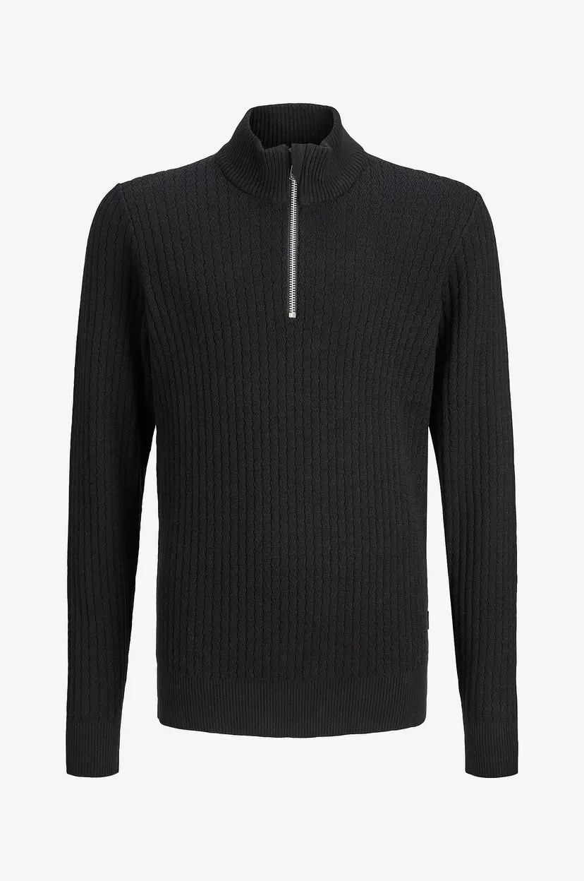 Jack & Jones Junior Polohals jprBlubarkley Knit Half Zip Jnr - Svart