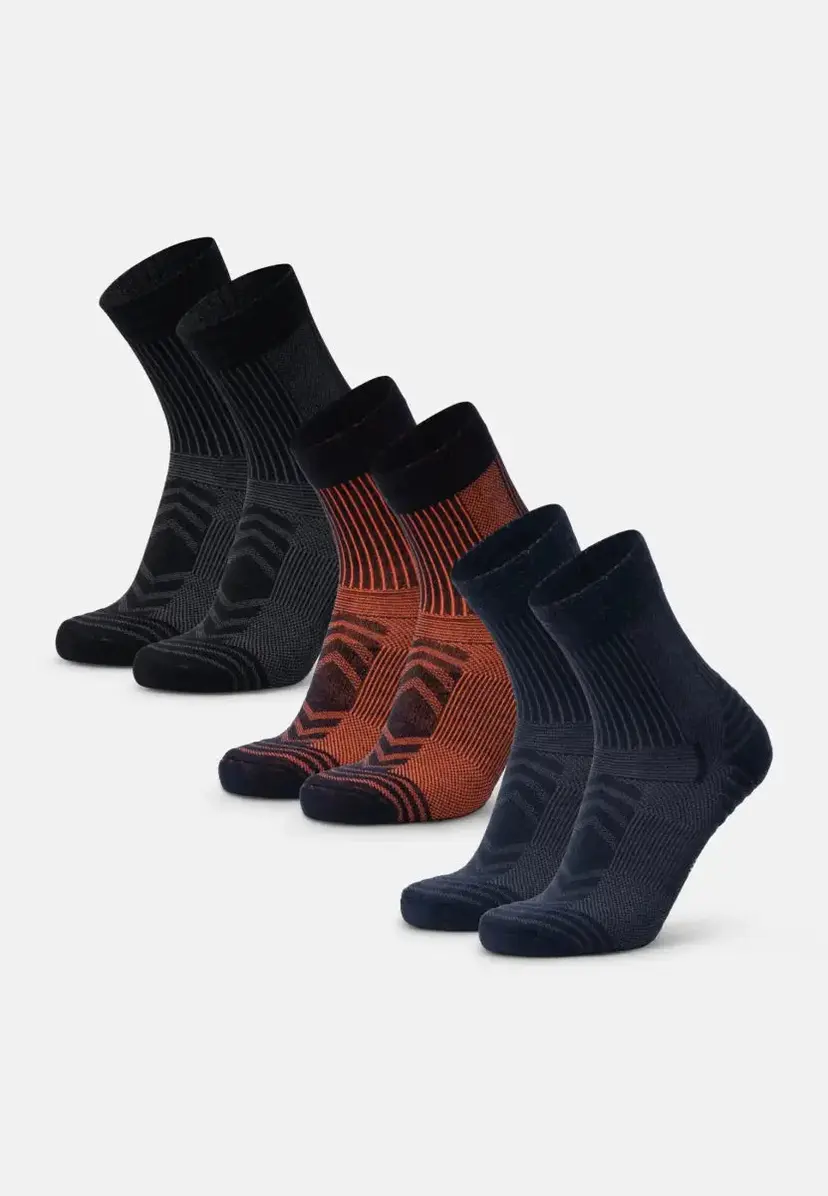 DANISH ENDURANCE DANISH ENDURANCE LIGHT CREW VANDRESTRØMPER, Navy Blå/Orange | Sort | Navy Blå, 39-42