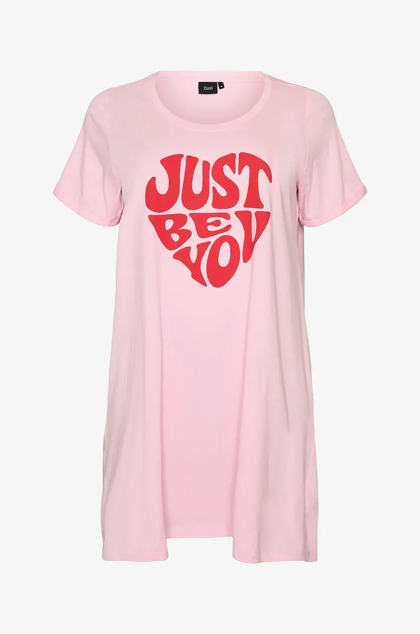 Zizzi Nattkjole mAlly S/S Abk Dress - Rosa