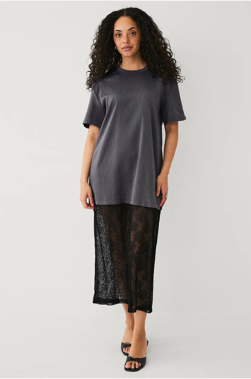Vila Kjole viAva S/s Lace Detail - Grå