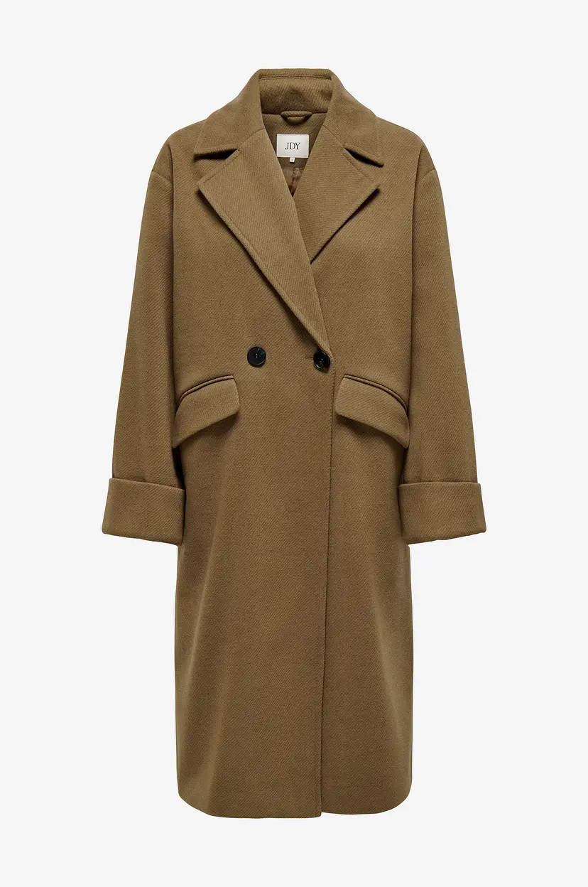 JDY Kåpe jdyFreja Long Coat Otw Hab - Brun