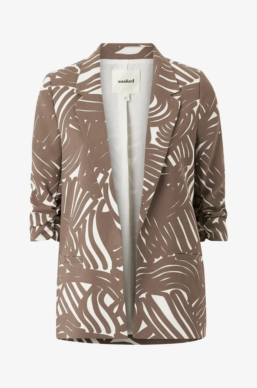 Soaked In Luxury Jakke slShirley Printed Blazer - Brun