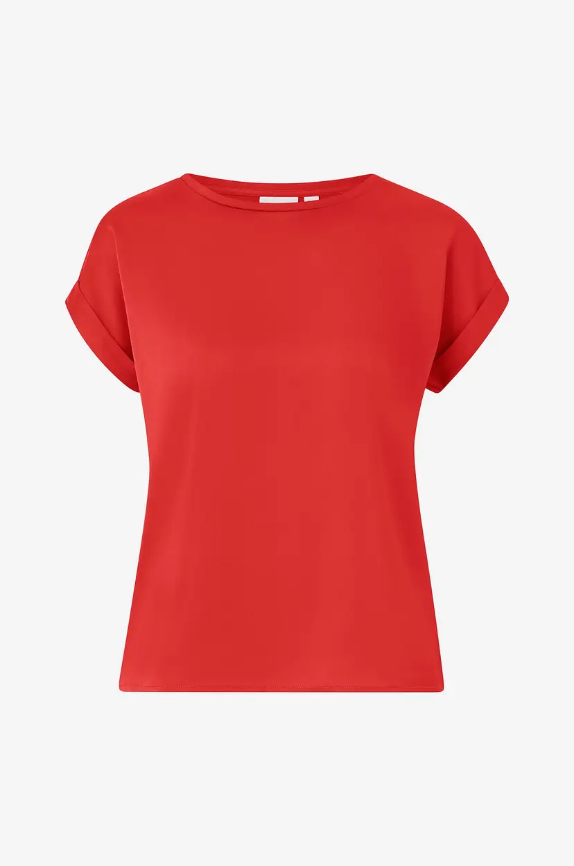Vila Topp viEllette S/s Satin - Rød