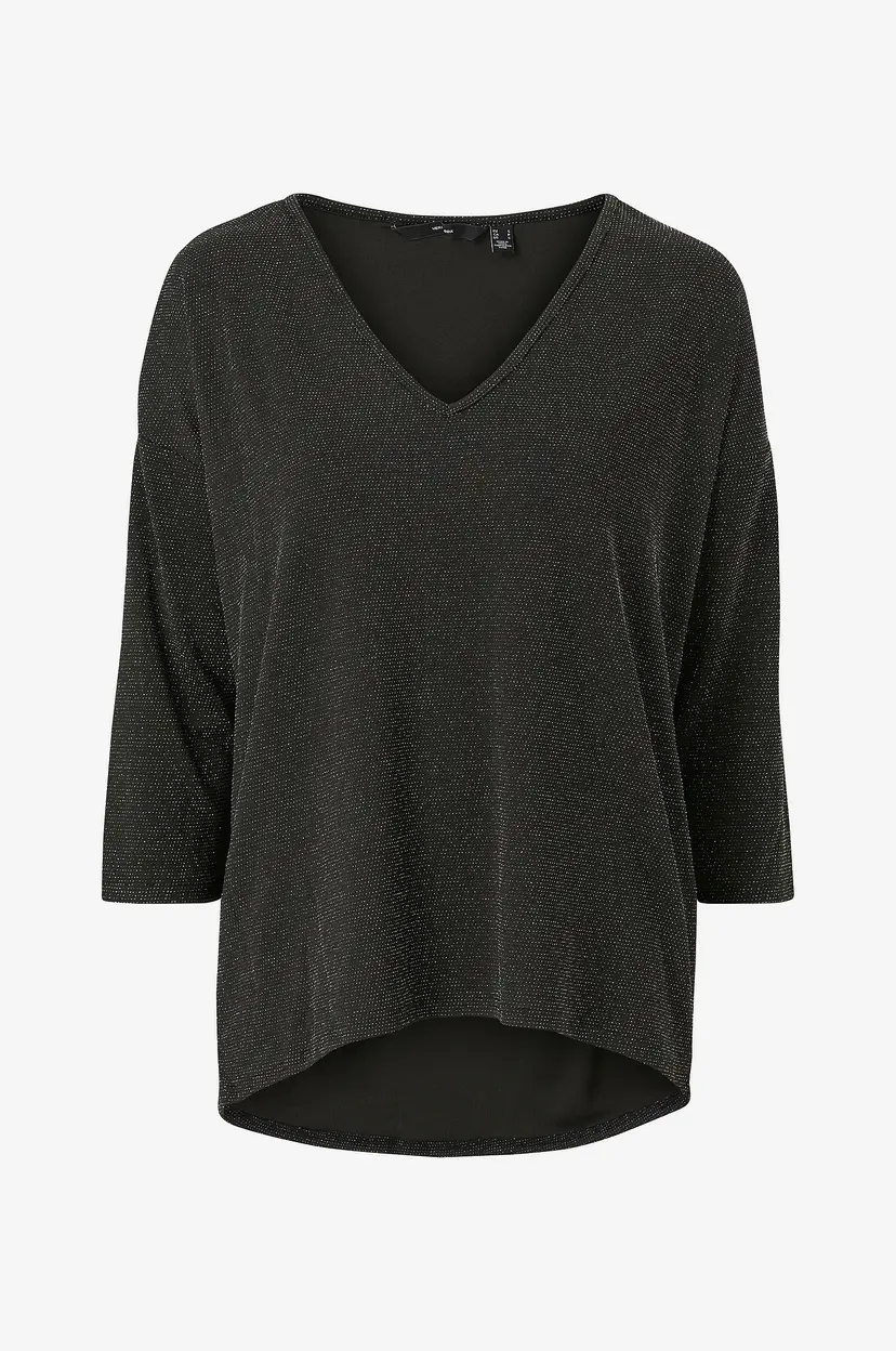 Vero Moda Topp vmKanva 3/4 V-neck Top - Svart