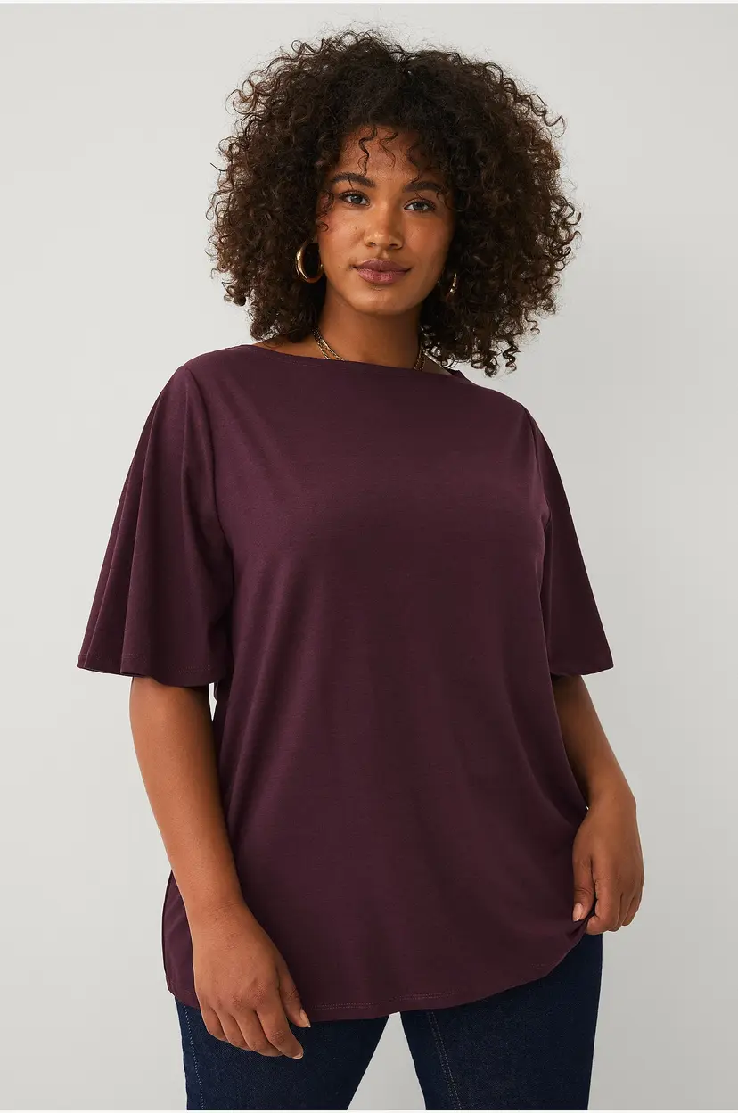 Ellos Plus collection Topp med båthals - Lilla