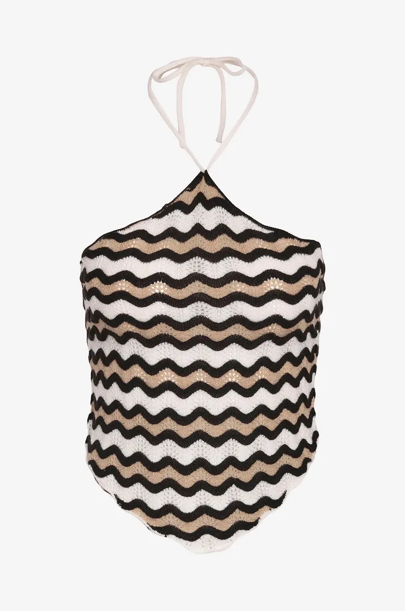 Noisy May Curve Topp nmSadie S/L Halterneck Knit Top Cur - Beige