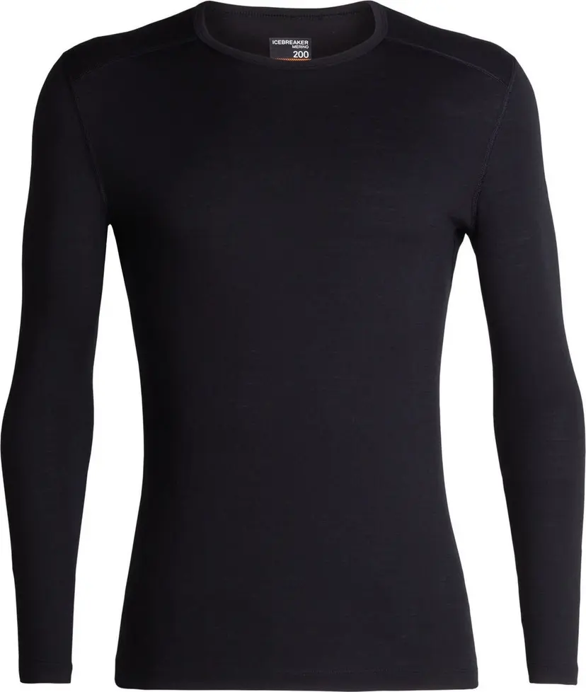 Icebreaker Icebreaker Men's 200 Oasis Long Sleeve Crewe Black