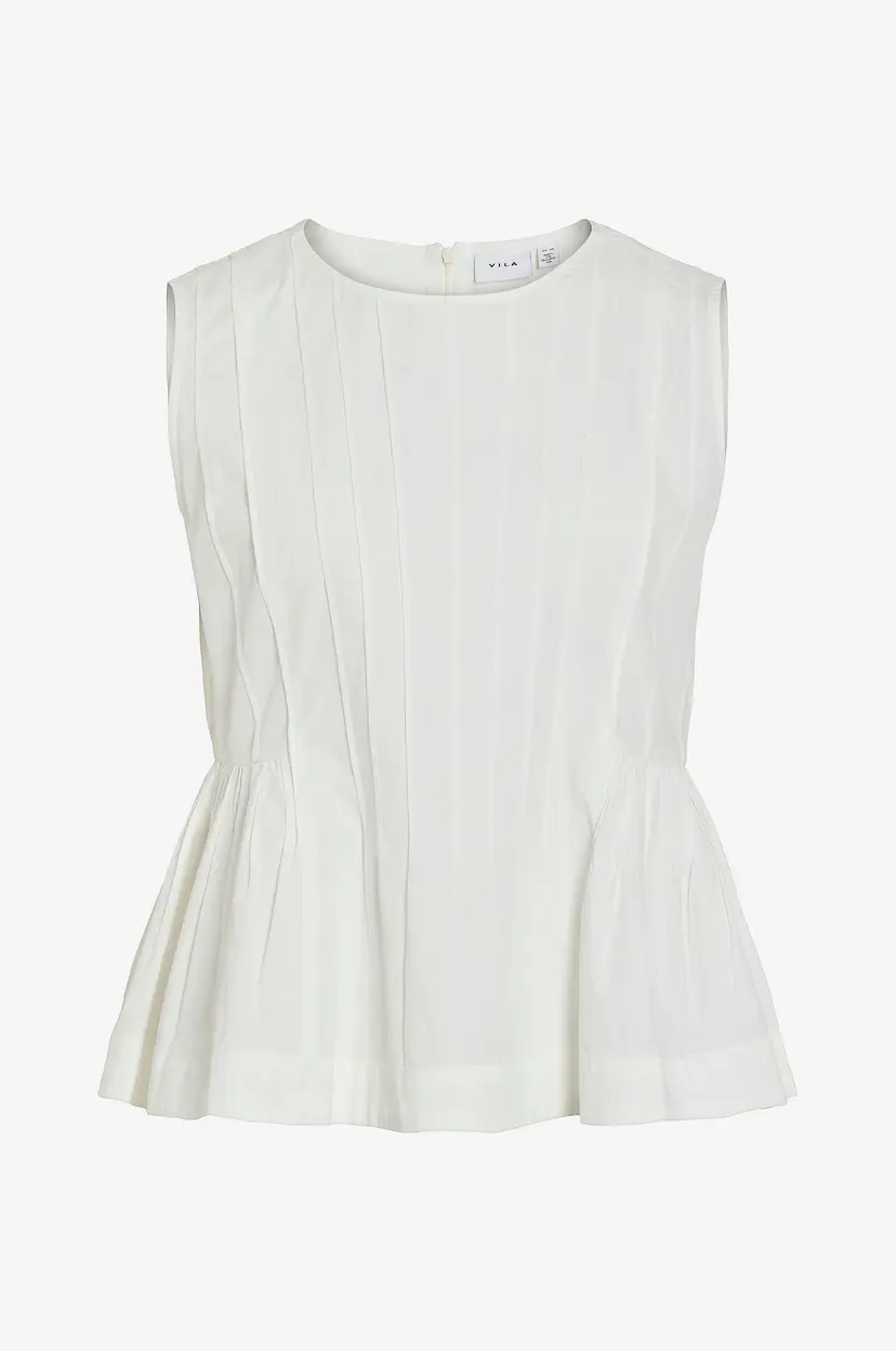 Vila Bluse viJimba O-neck S/L Top - Hvit