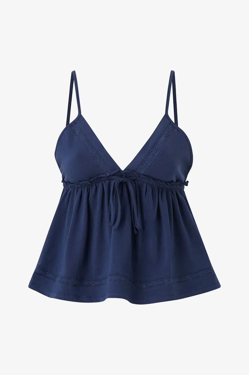 Gina Tricot Topp Frill Singlet - Blå