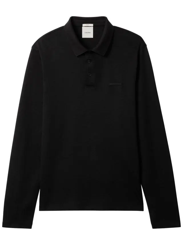 Calvin Klein LS SLIM SUPIMA LOGO PATCH POLO