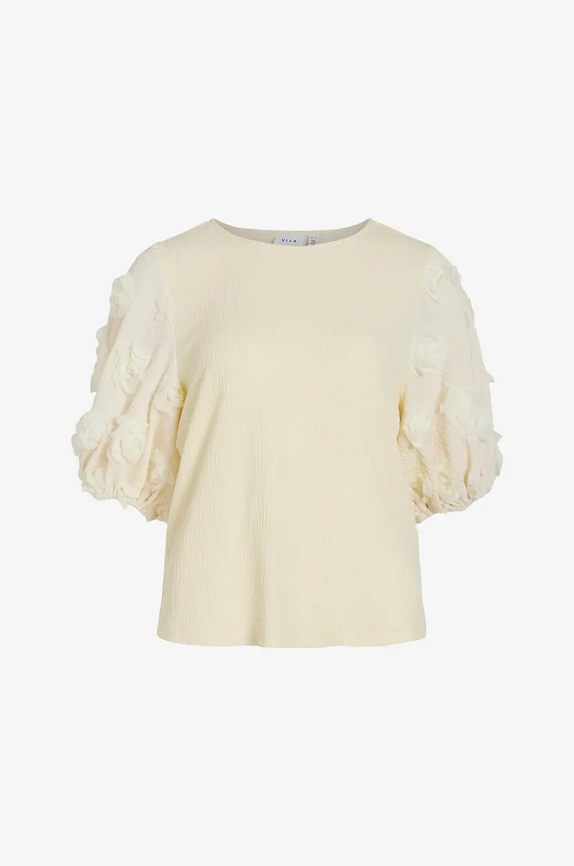 Vila Topp viOtilia 2/4 Sleeve Detail Top - Hvit