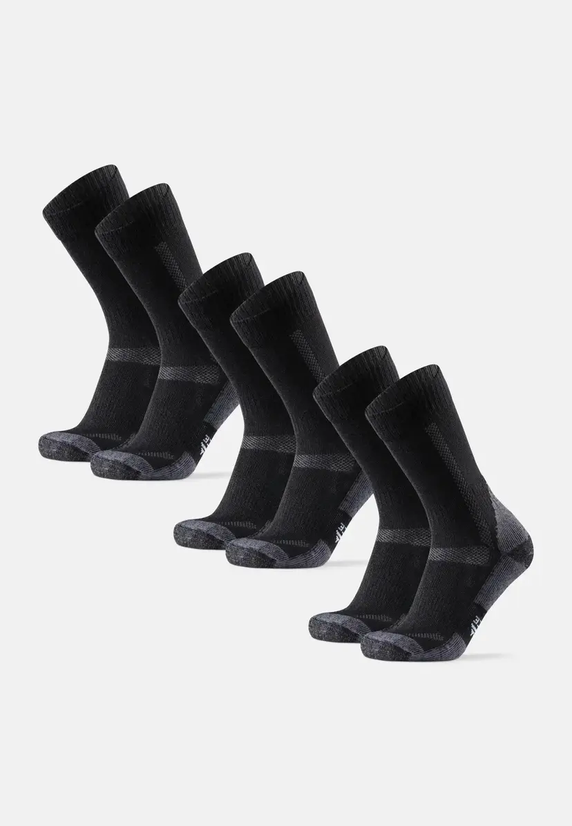 DANISH ENDURANCE DANISH ENDURANCE CLASSIC CREW VANDRESTRØMPER, Sort/Grå, 39-42, Merinoulden, Ventilationszoner, Polstring, OEKO-TEX® STANDARD 100 cert. nr.3018CIT