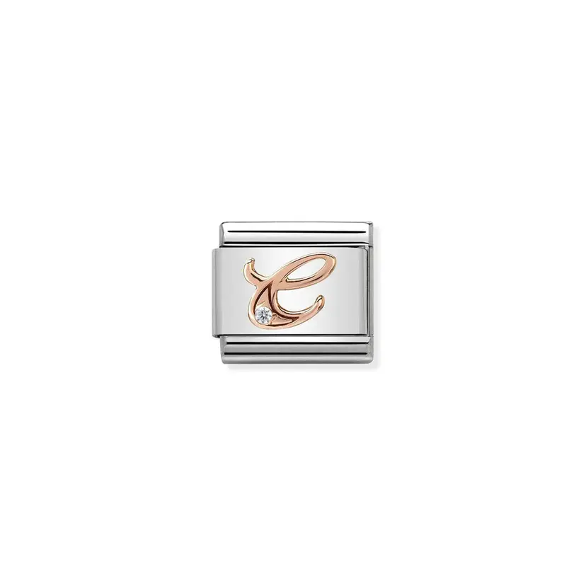 Nomination Letter C w/ Cubic Zirconia Rose Gold