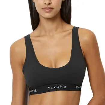 Marc O'Polo Marc O Polo Scoop Neck Bralette BH Svart bomull X-Large Dame