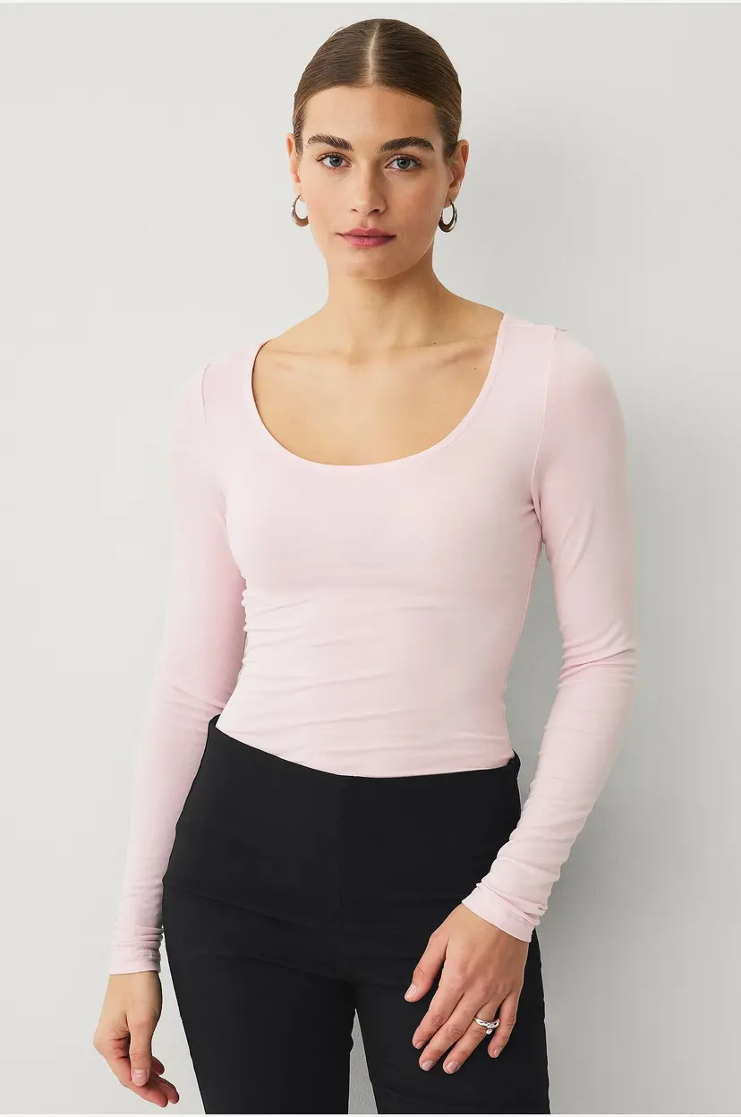 Ellos Collection Topp med rund hals - Rosa