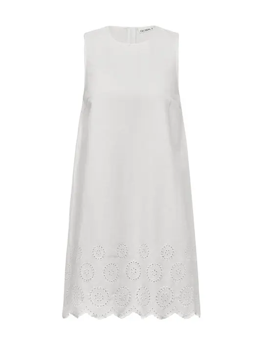Global Funk Global F - Rhiann Scallop Dress - White