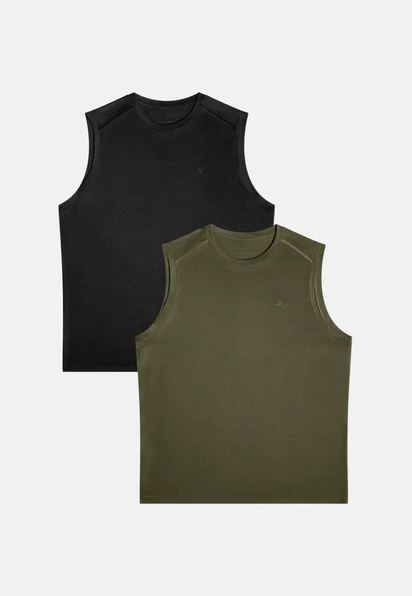 DANISH ENDURANCE Mændens hurtigtørrende Running Tanktop fra Danish Endurance, Sort | Mørk olivengrøn, L