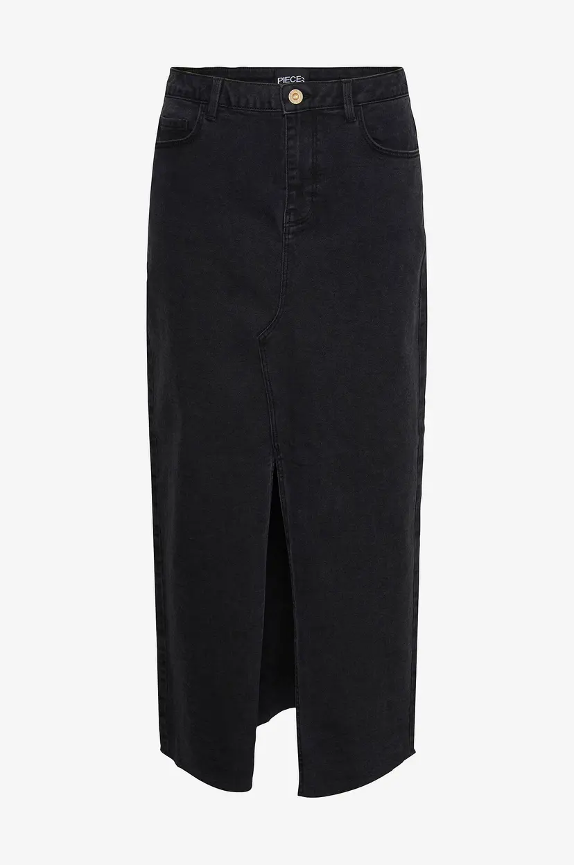 Pieces Maxi skjørt pcJessie HW Ankle Denim Skirt - Svart