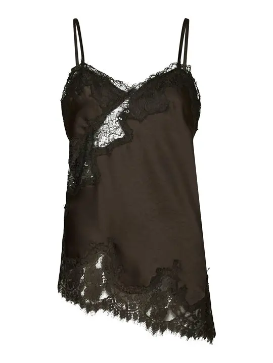 Neo Noir Neo Noir - Viole Lace Top - Dark Brown