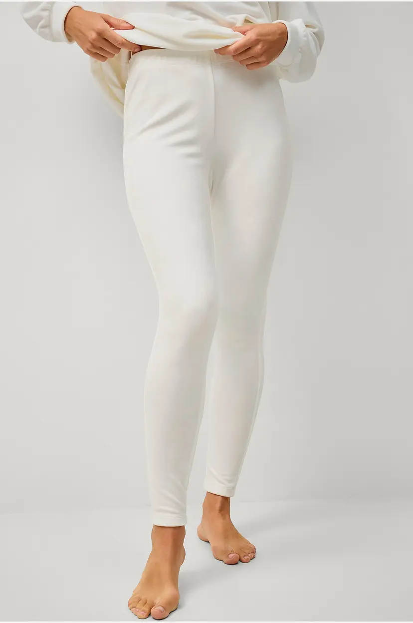 Ellos Collection Leggings i velur - Hvit