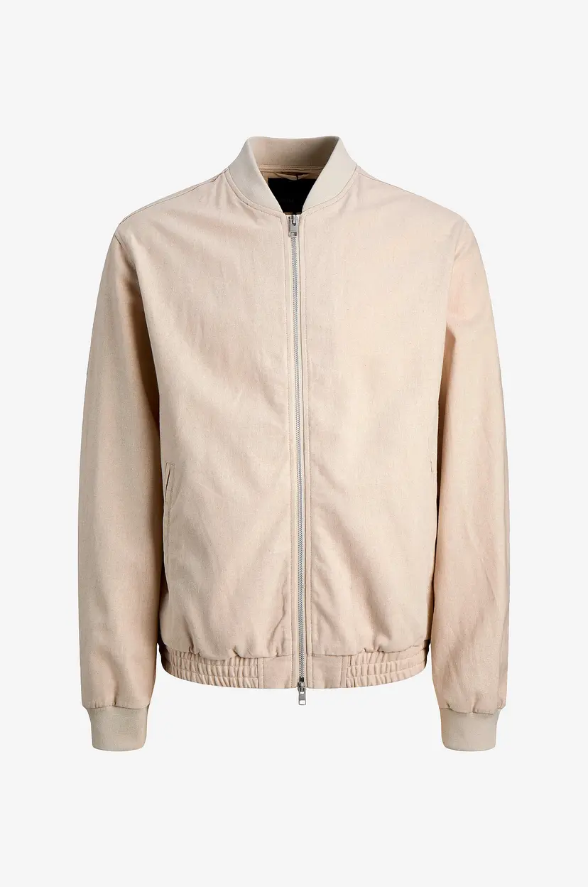 Jack & Jones Lin jakke JprBlaleister Linen Blend Bomber - Beige