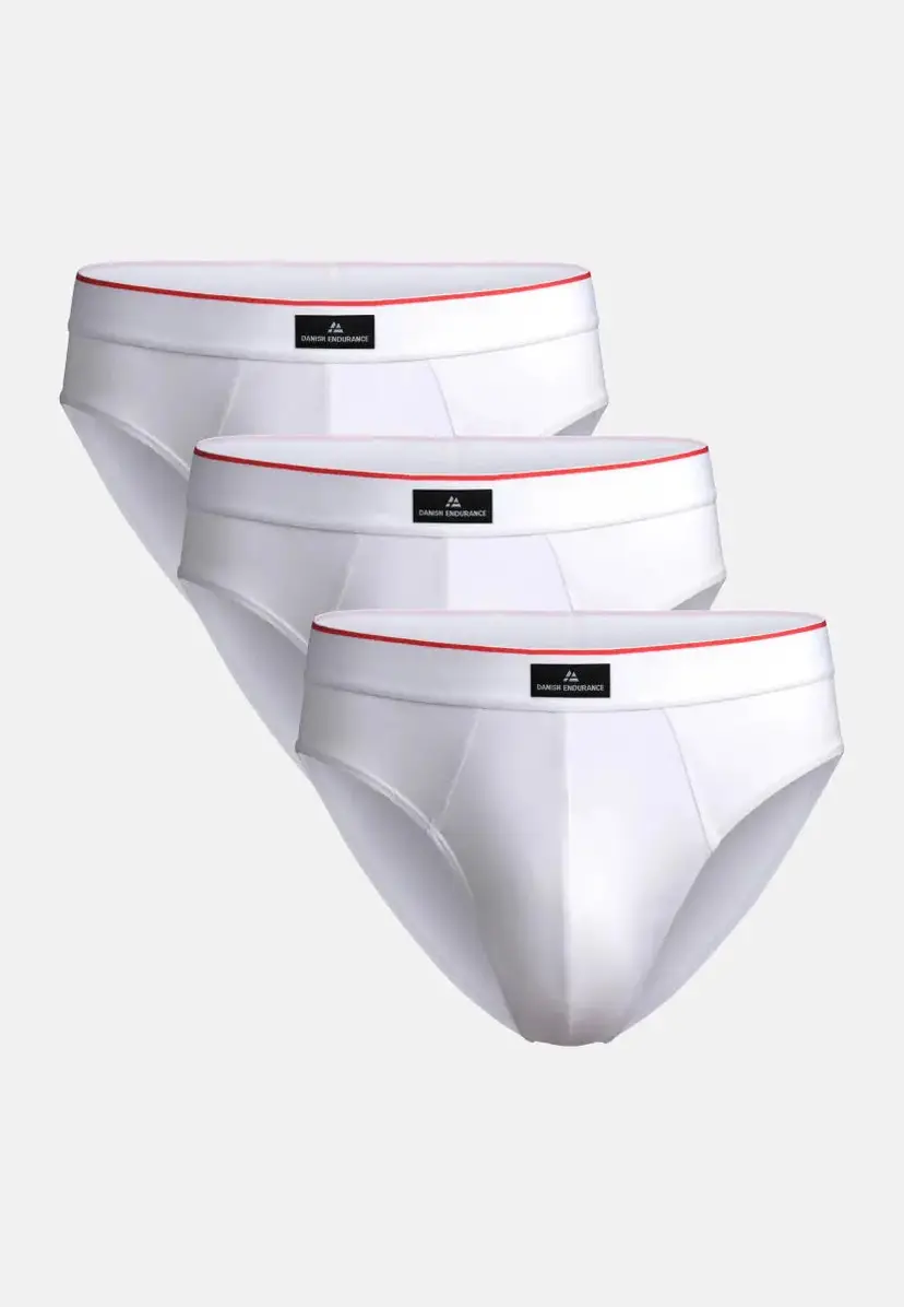 DANISH ENDURANCE DANISH ENDURANCE Hvid/Rød Organic Cotton Underbukser, L