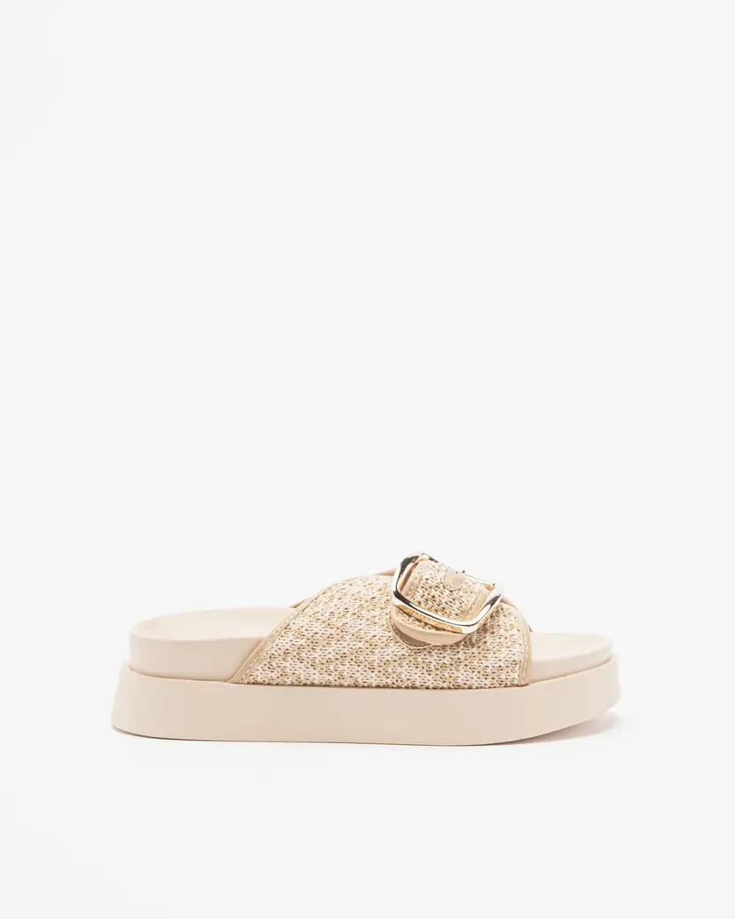 Gloss Gloss MGL97-11 Beige Platform Slides