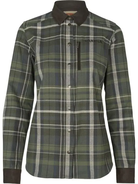 Härkila Härkila W's Pajala Long-Sleeved Shirt Olive Check