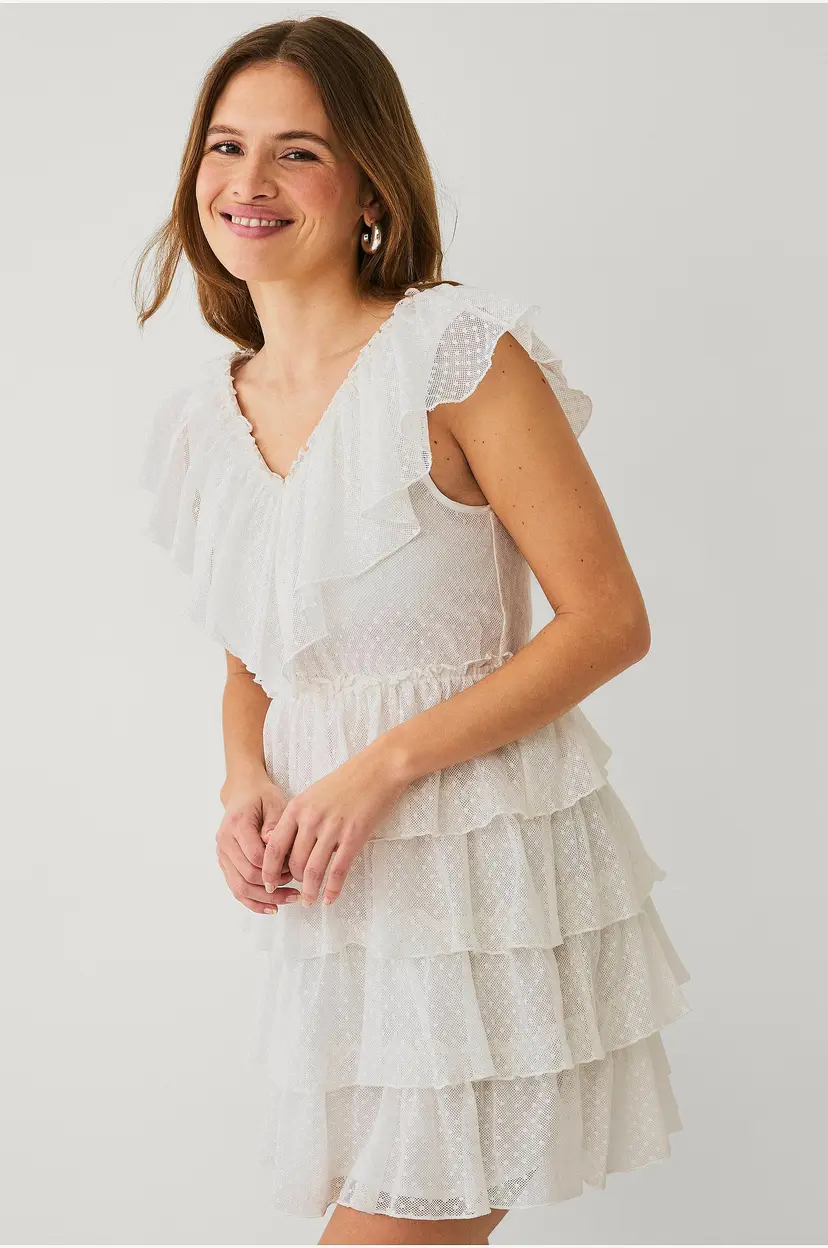 Vila Kjole viFina L/S Short Dress - Hvit