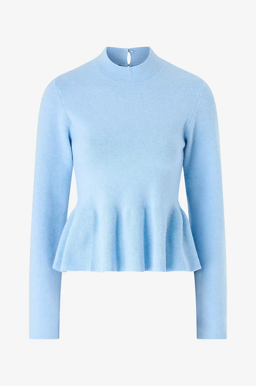 Gina Tricot Genser Knitted Peplum - Blå