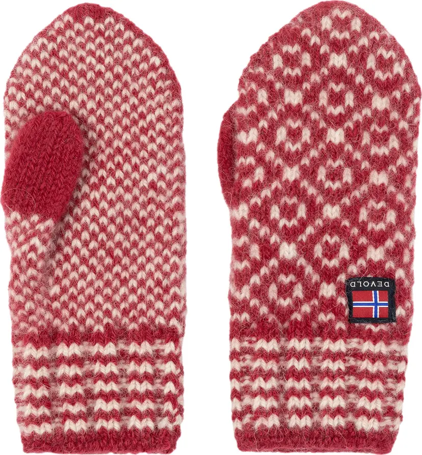 Devold Devold Svalbard Wool Mitten Hindberry/Offwhite