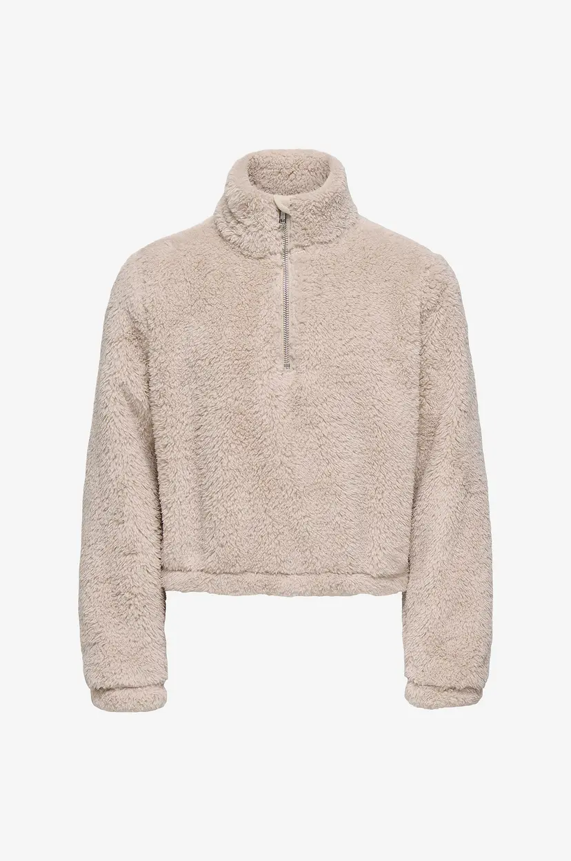 Kids Only Sweatshirt KogCasi Fluf LS Half Zip - Beige
