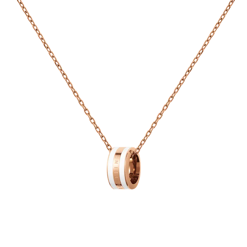 Daniel Wellington Rose Gold Necklace Emalie Satin White | DW