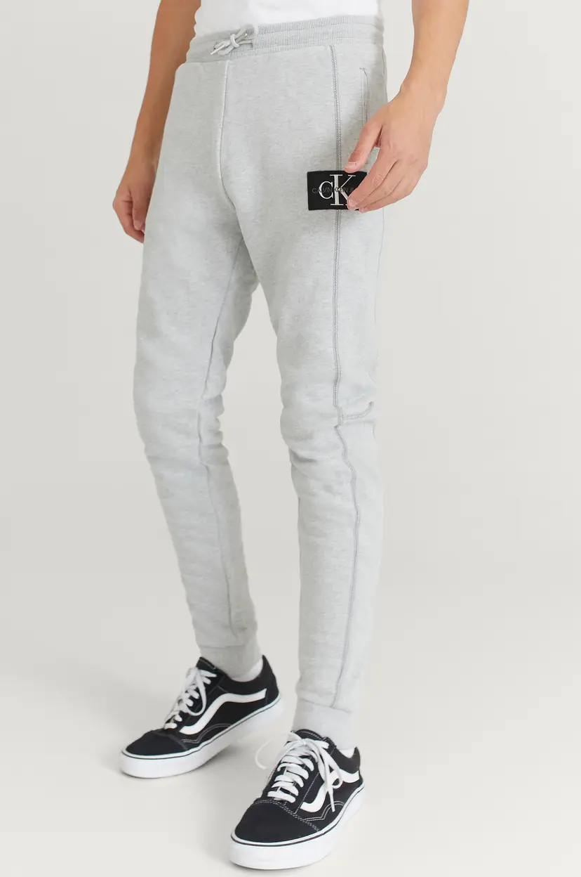 Calvin Klein Joggebukser Rib Blocking Badge Sweatpants - Grå