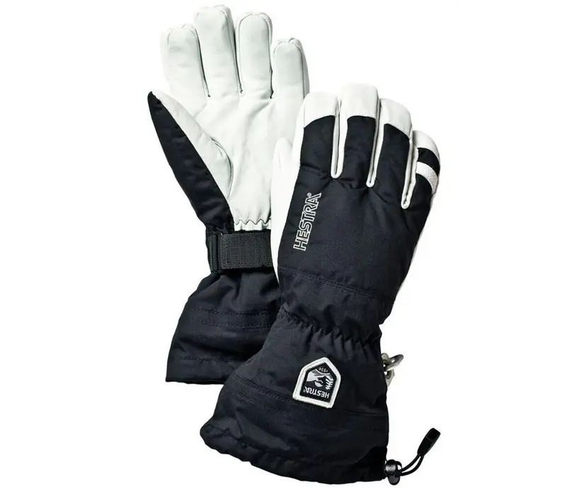 Hestra Hestra Army Leather Heli Ski 5-Finger Gloves Black