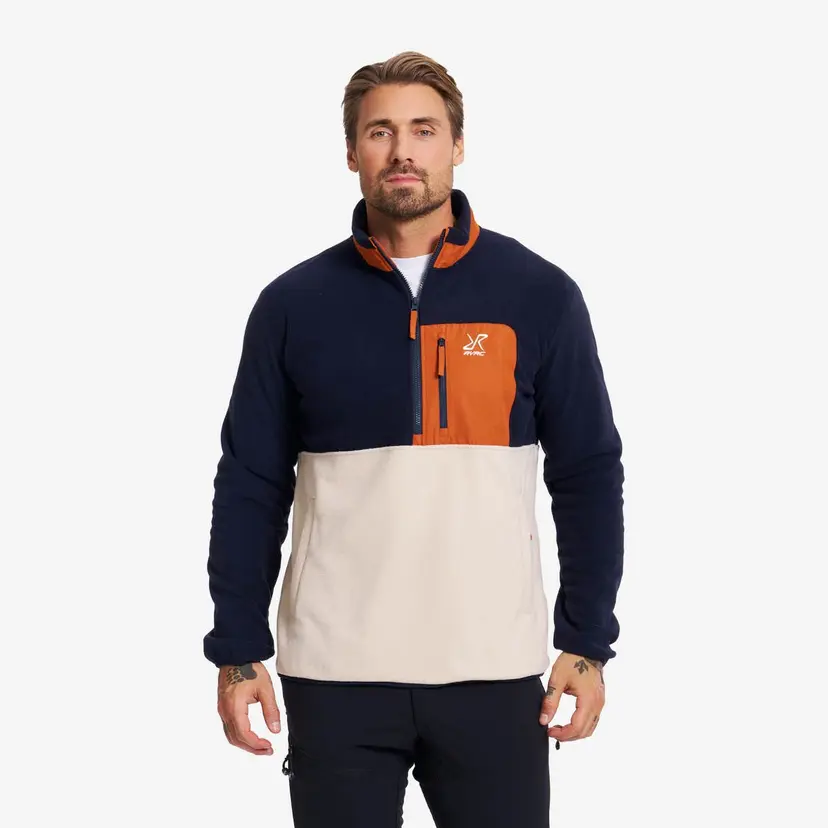 RevolutionRace Woodland Half-zip Fleece Herre Deep Navy/Peyote