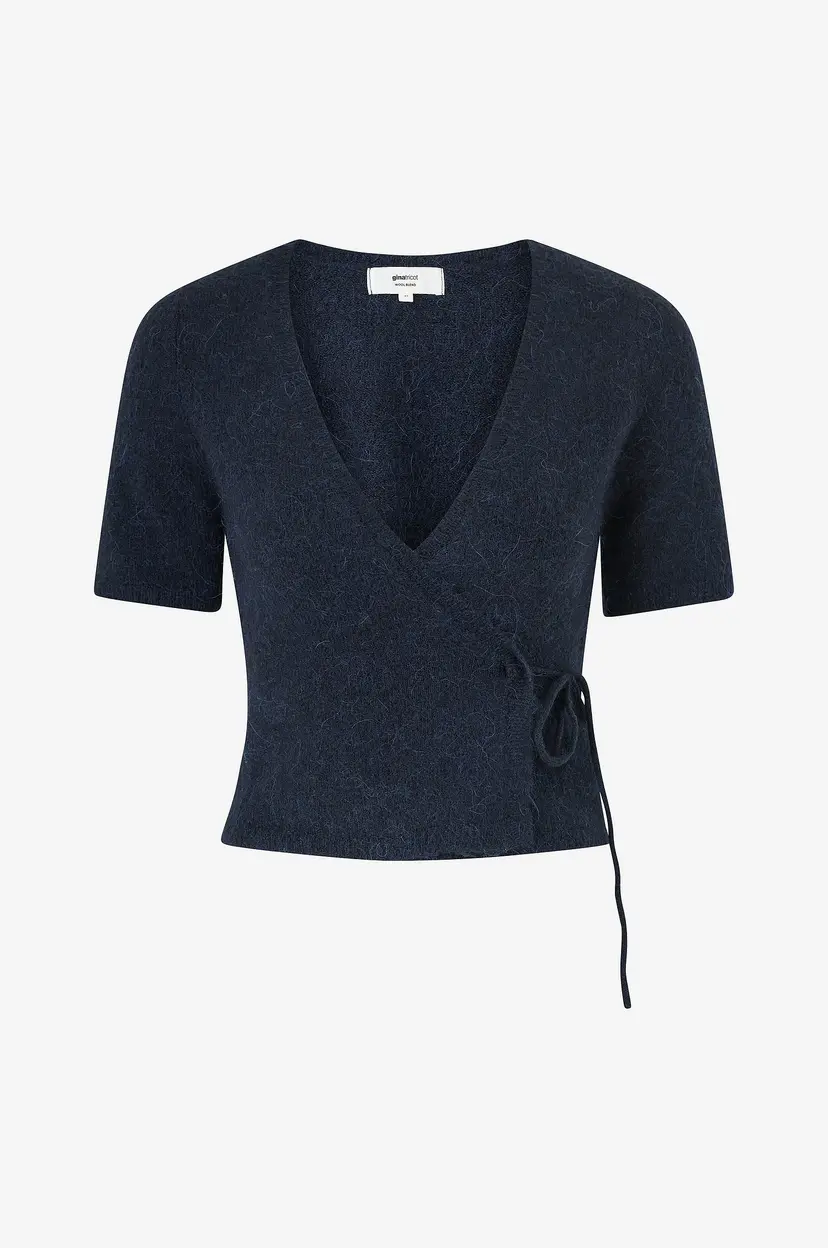 Gina Tricot Topp Knitted Wrap - Blå