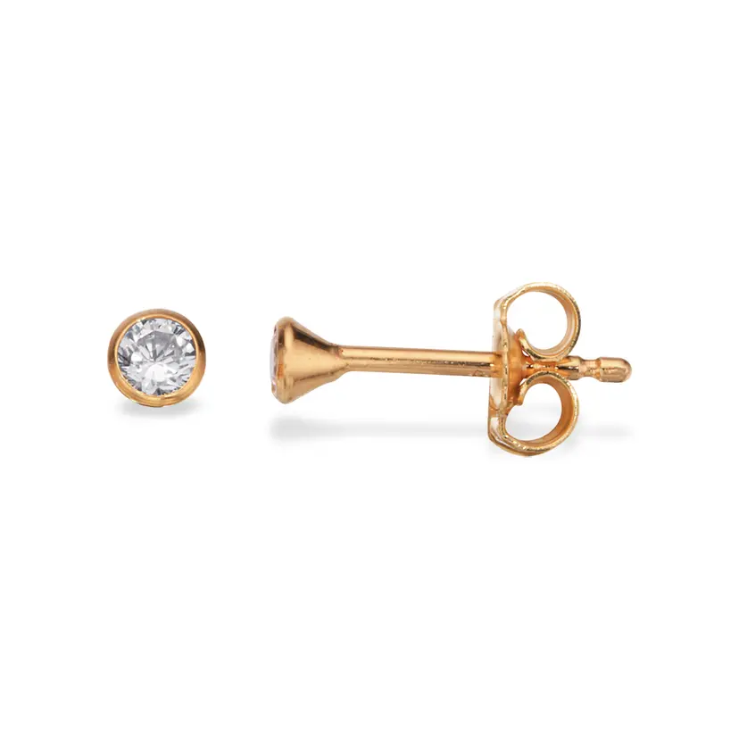 Scrouples Scrouples - 8 karat guld ørestikker med sten, 3mm - 112033s