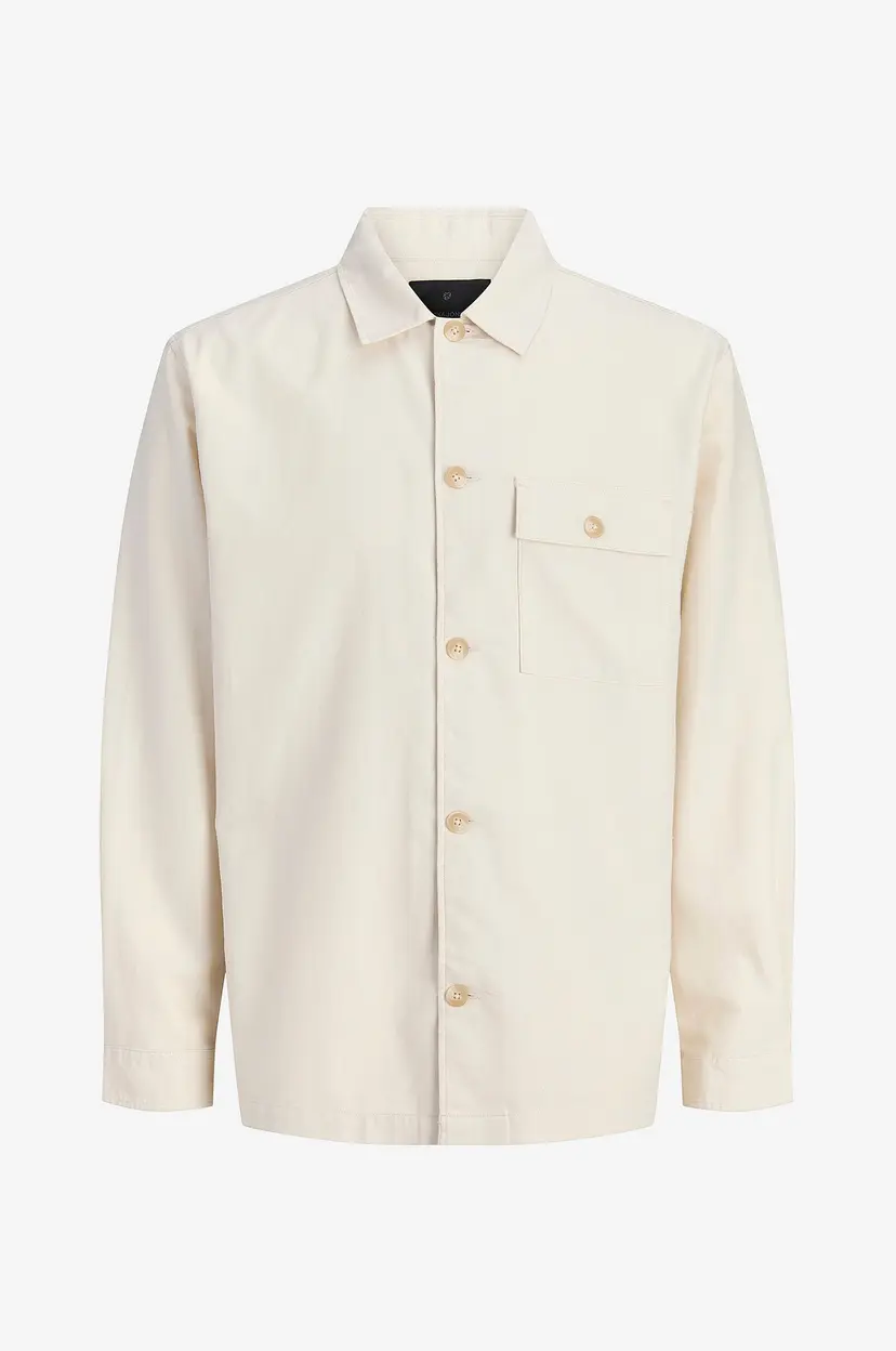 Jack & Jones Overtreksskjorte jprBlatyler Herringbone L/S - Beige